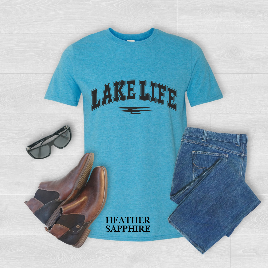 "Black  Stroke Lake Life" Tee