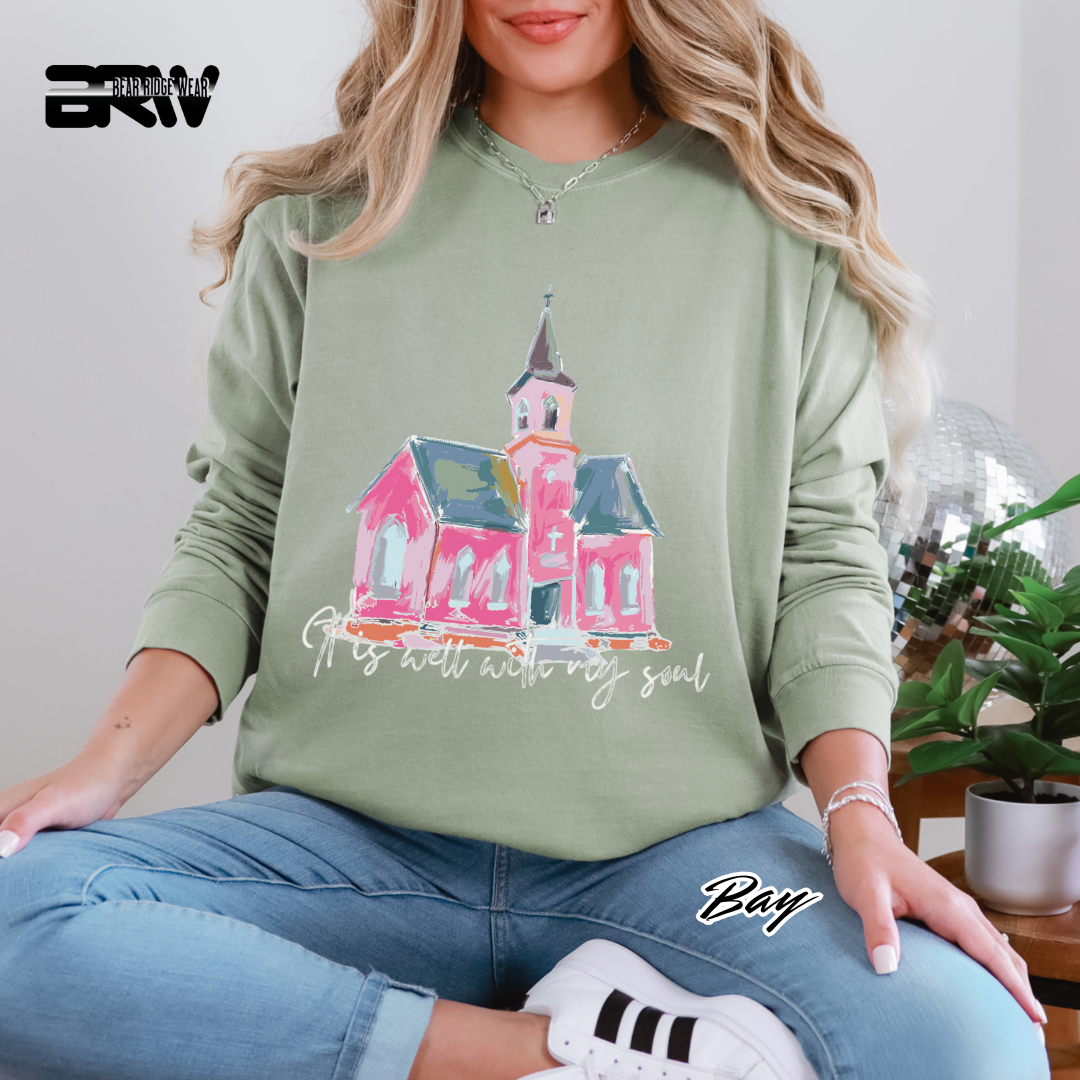 'It Is Well With My Soul' White Faith Long-Sleeve Tee