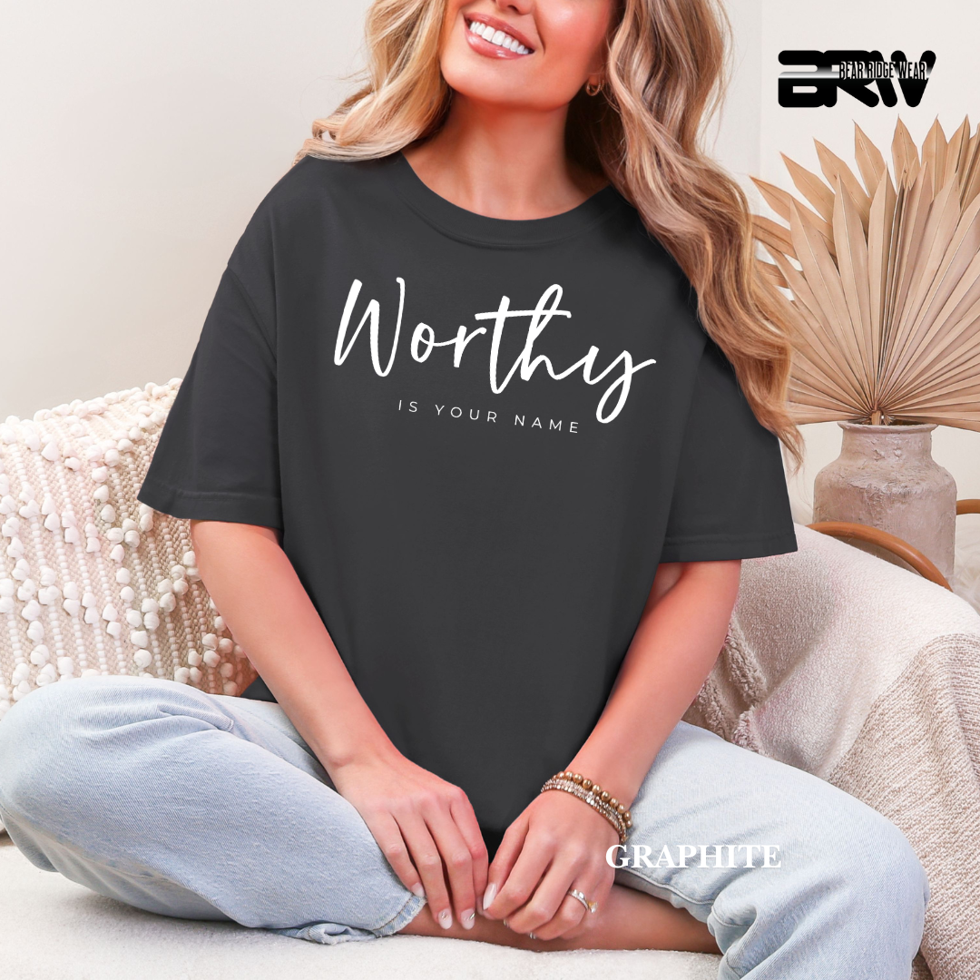 'Worthy-White' Faith Tee