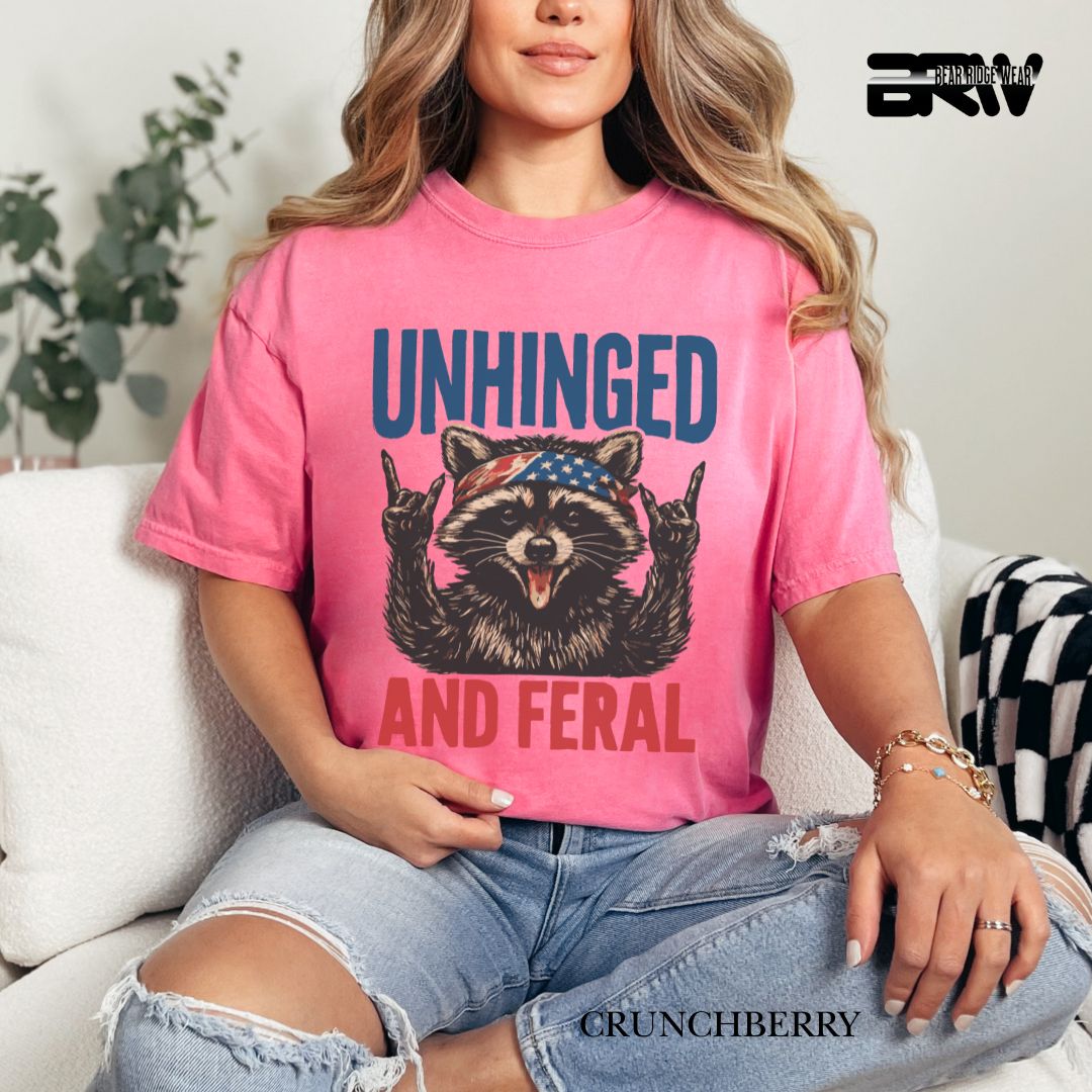 Unhinged and Feral-Raccoon- Patriotic Tee