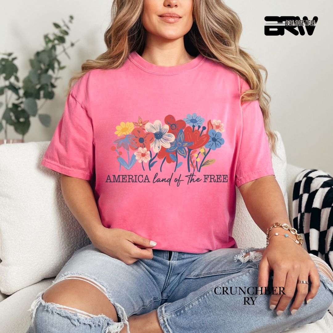 America Flowers- Patriotic Tee
