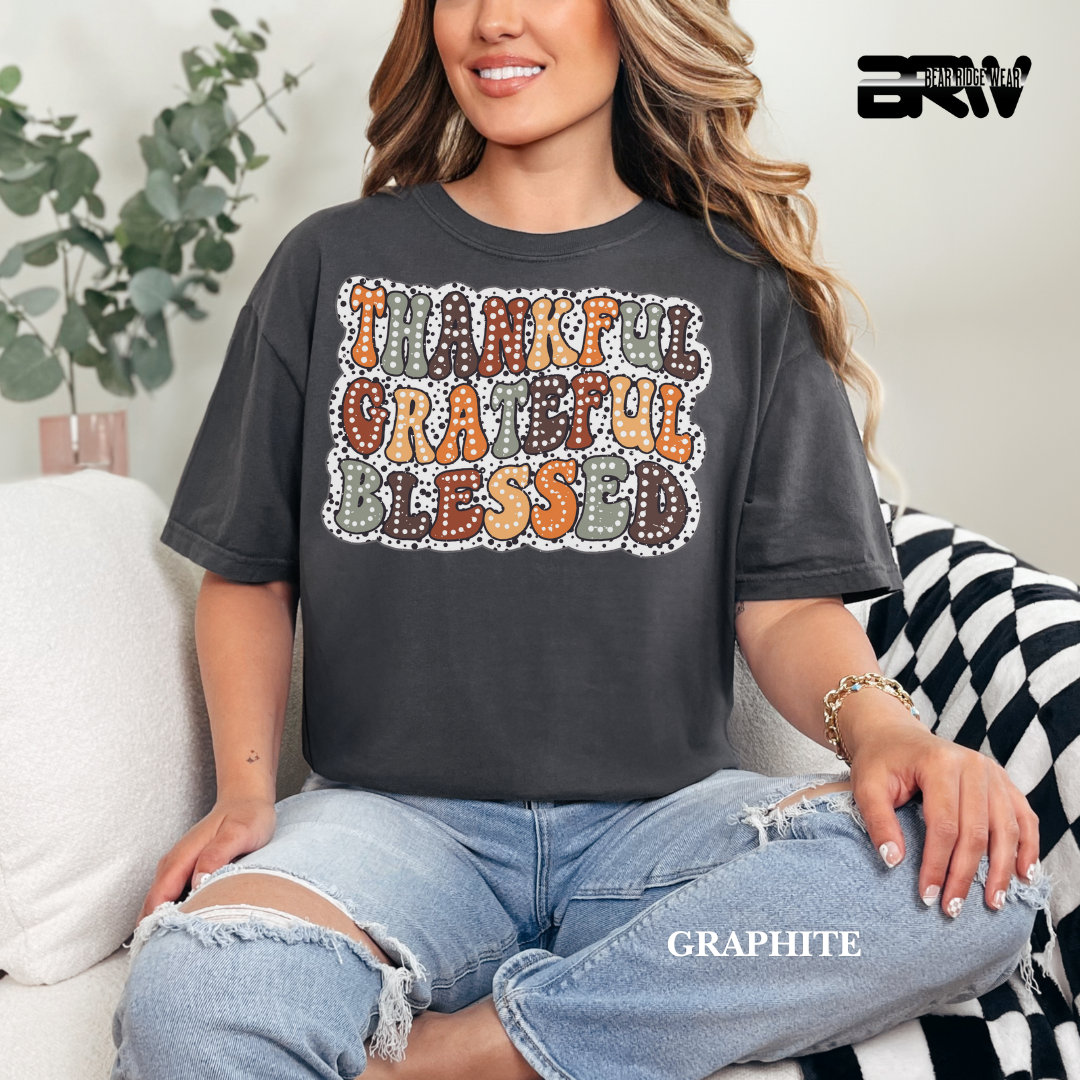 'Thankful Grateful Blessed' Fall Tee