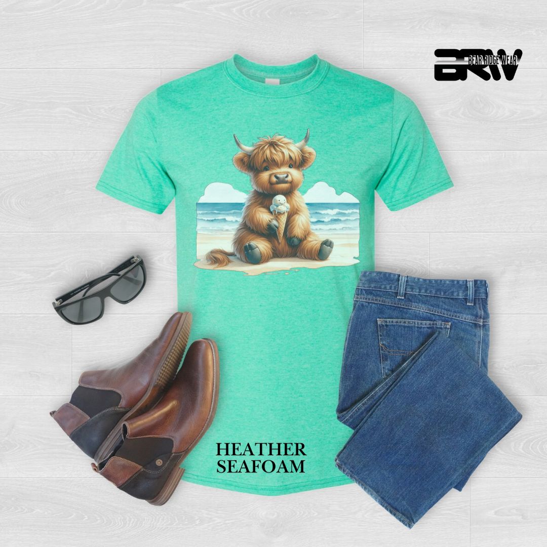 'Highland Cow-Ice Cream'  Summer Tee