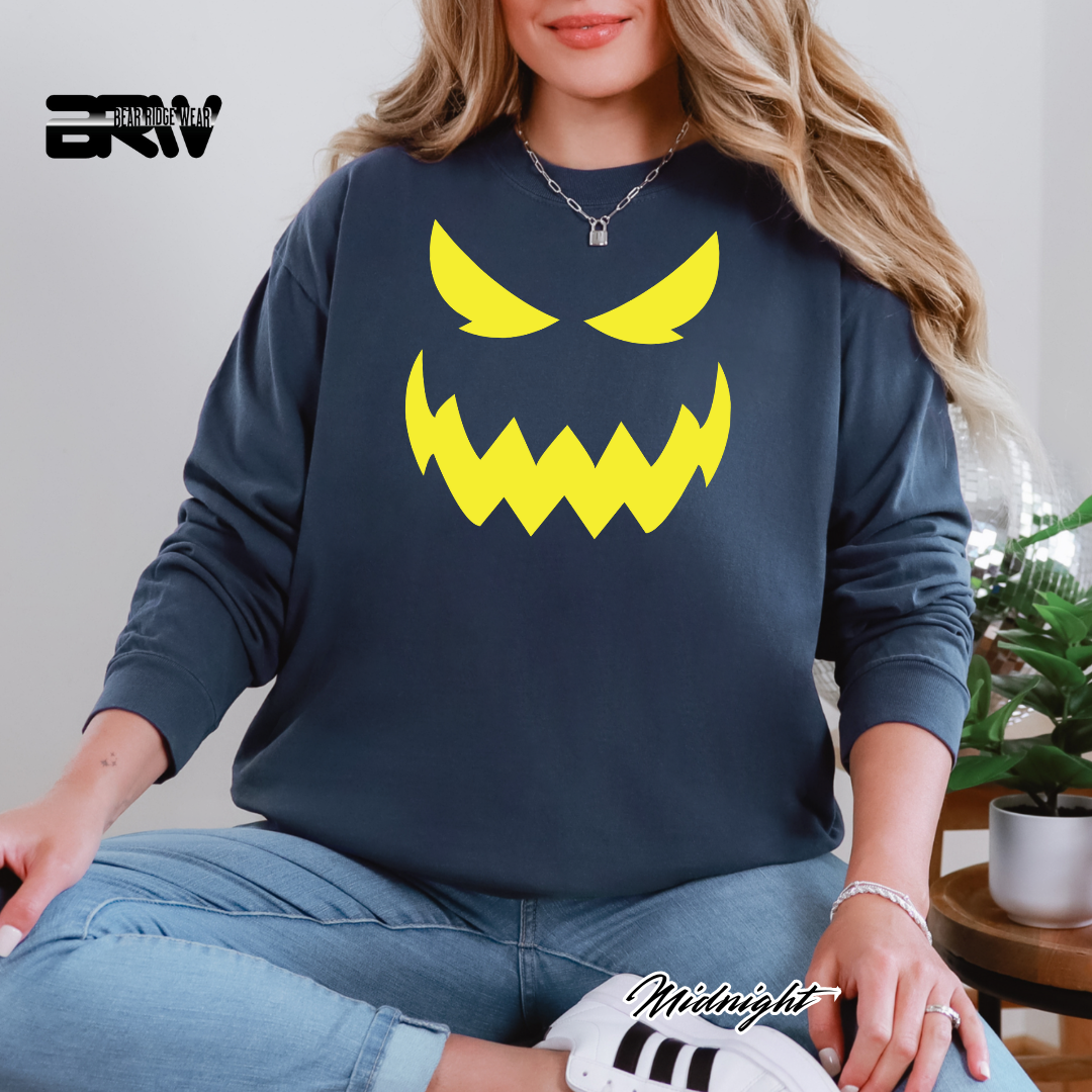 'Scary Pumpkin face' Fall Long-Sleeve Tee