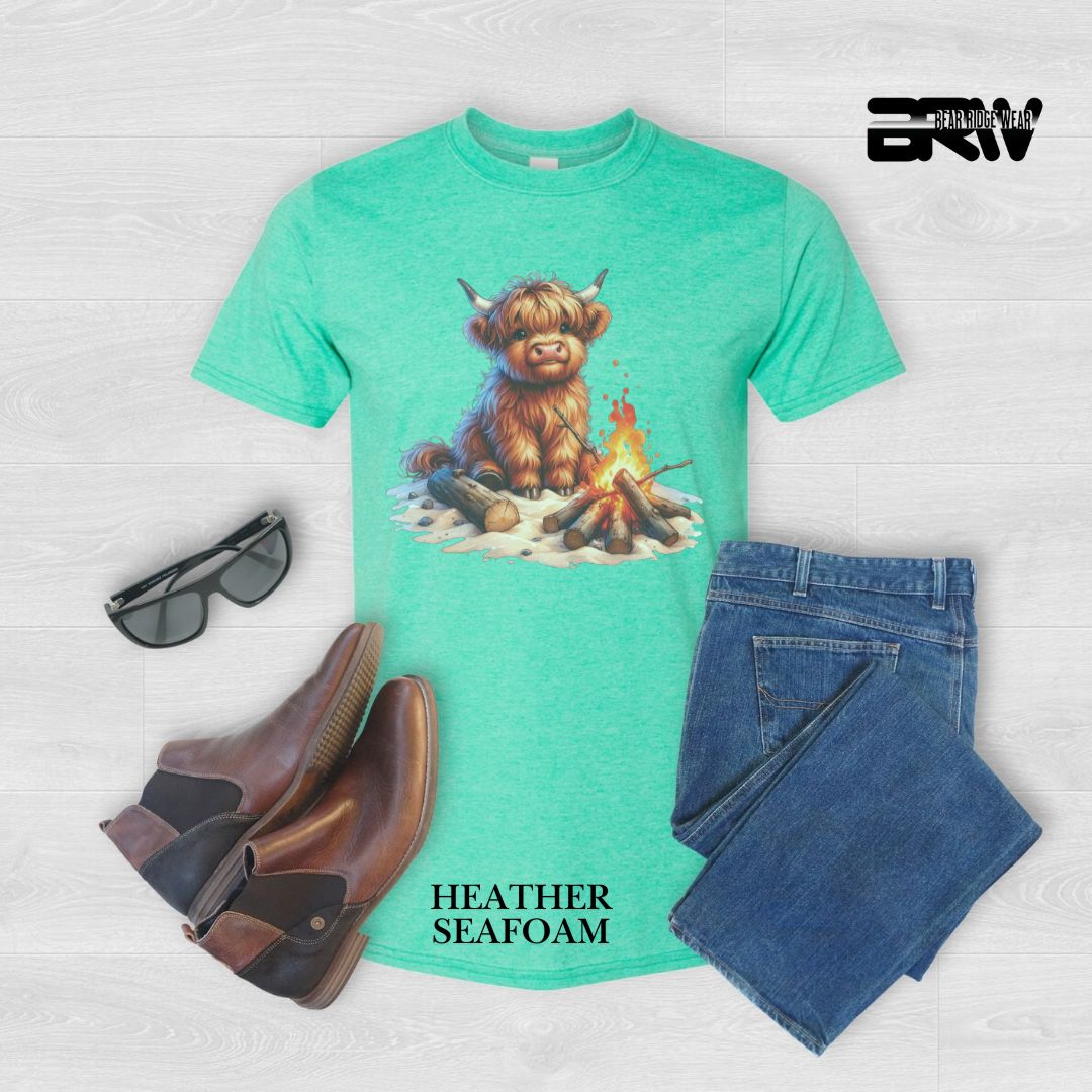 'Highland Cow- Bonfire'  Summer Tee