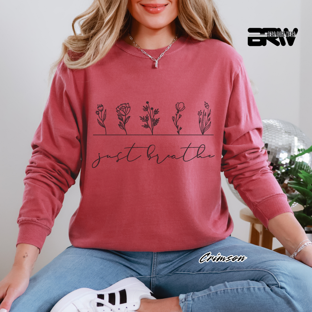 'Just Breathe' Long-Sleeved Tee