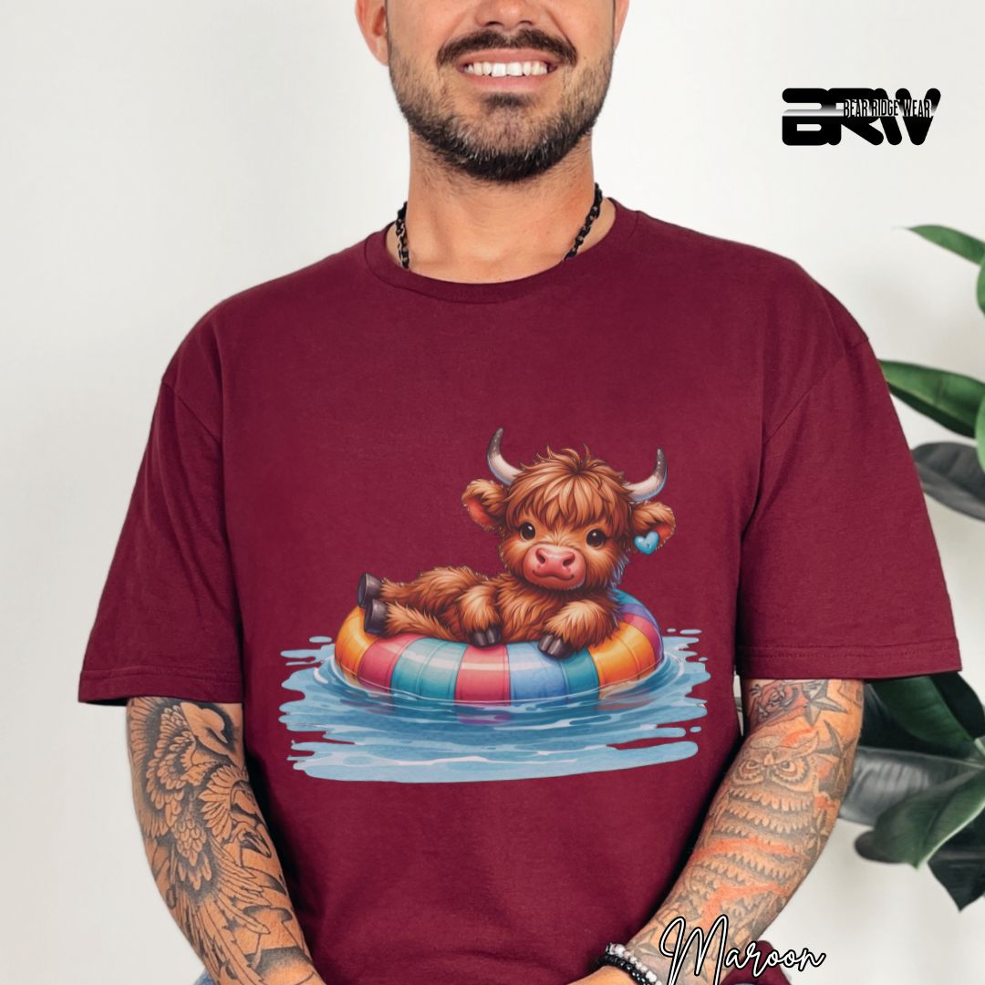 'Highland Cow-Float Summer T- Shirt
