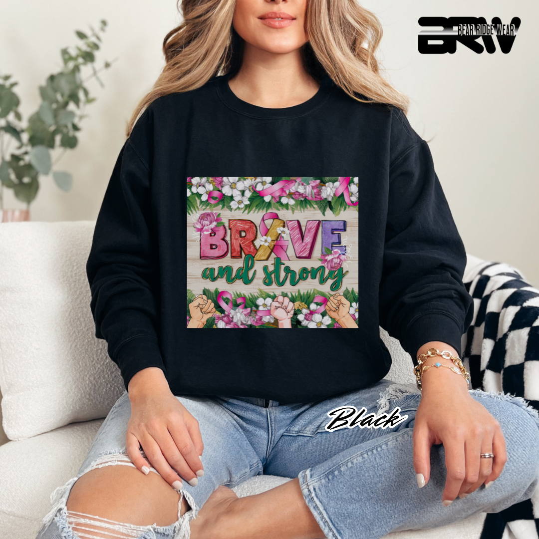 'Brave And Strong' Awareness Long Sleeve Tee