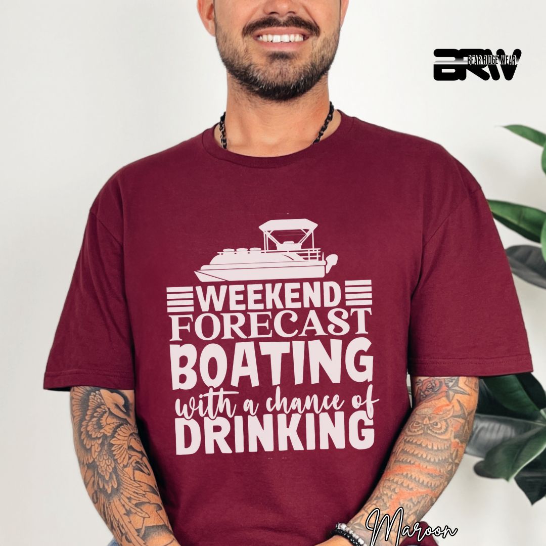 'Weekend Forecast-Boating' Summer T- Shirt