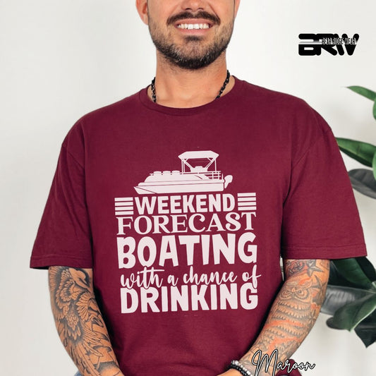 'Weekend Forecast-Boating' Summer T- Shirt