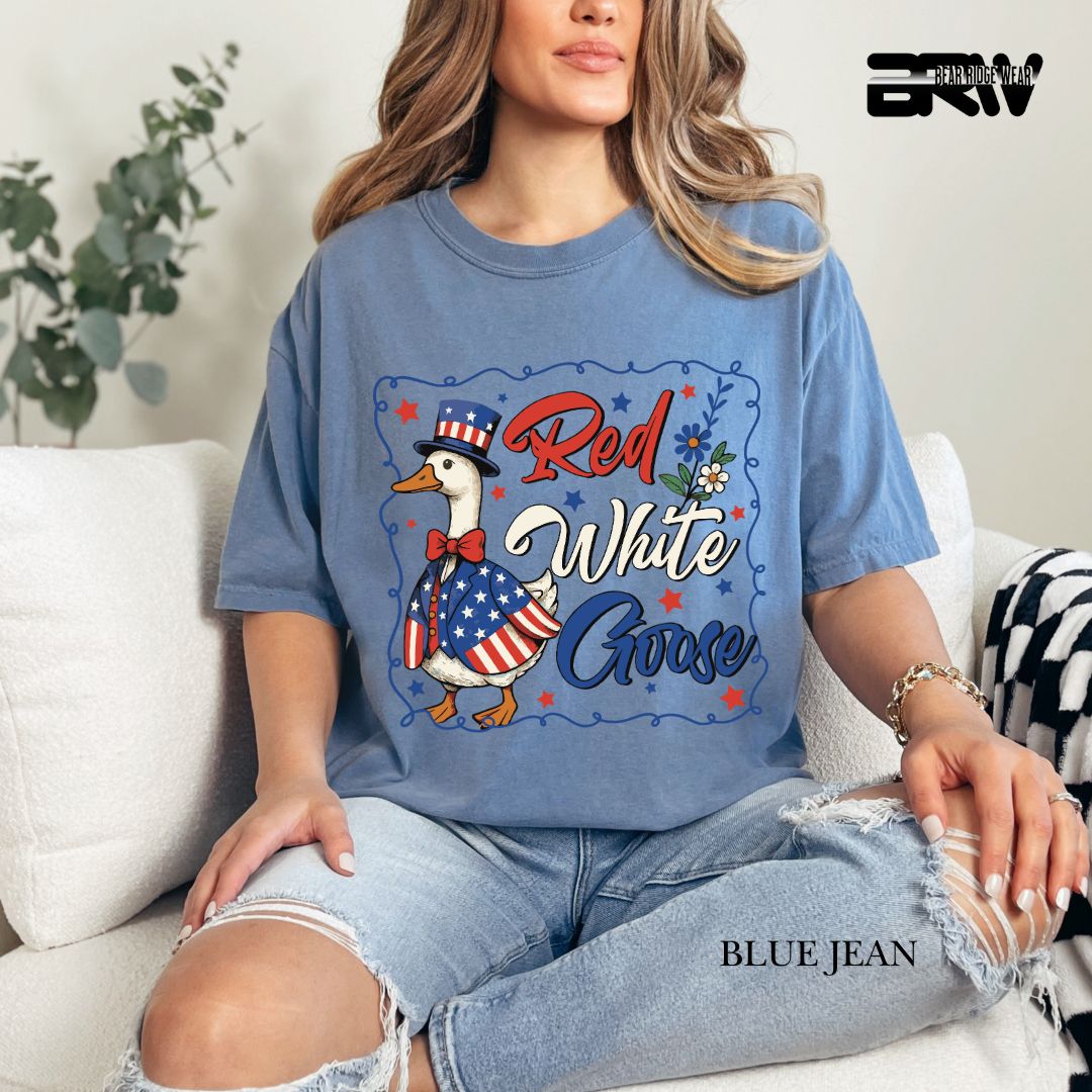 Red-White Goose- Patriotic Tee