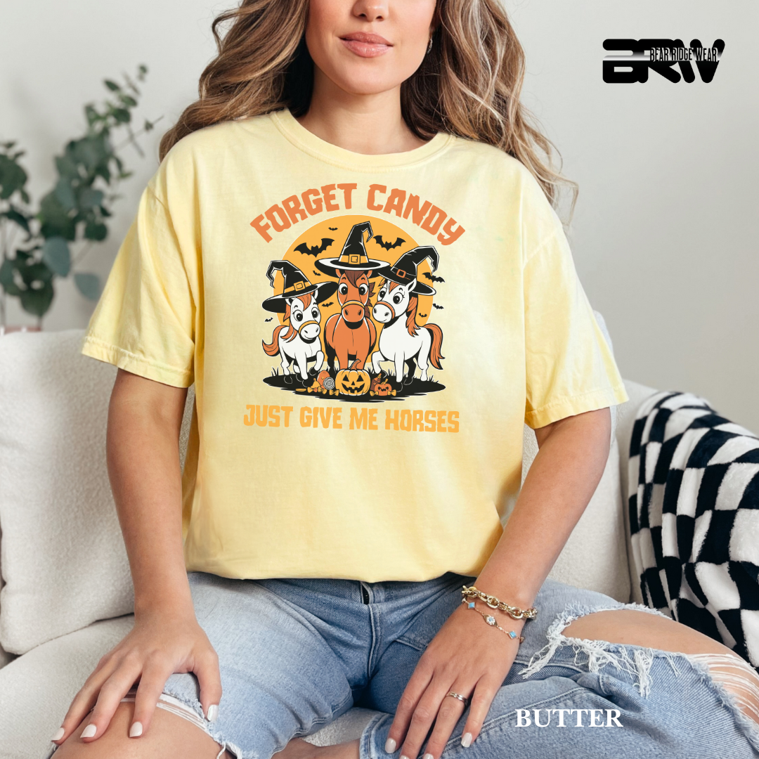 'Forget Candy-Horses' Fall Tee