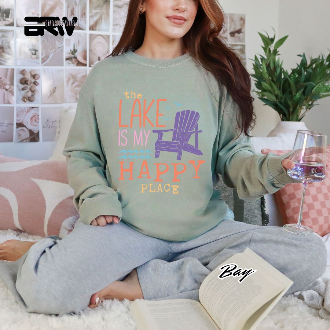 'The Lake Is My Happy Place' Summer Long Sleeve Tee