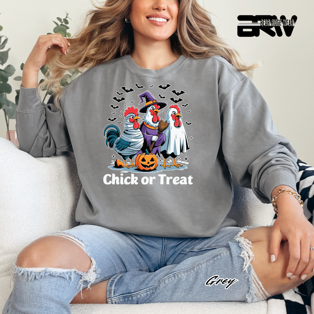 'Chick Or Treat' Fall Crewneck Sweatshirt