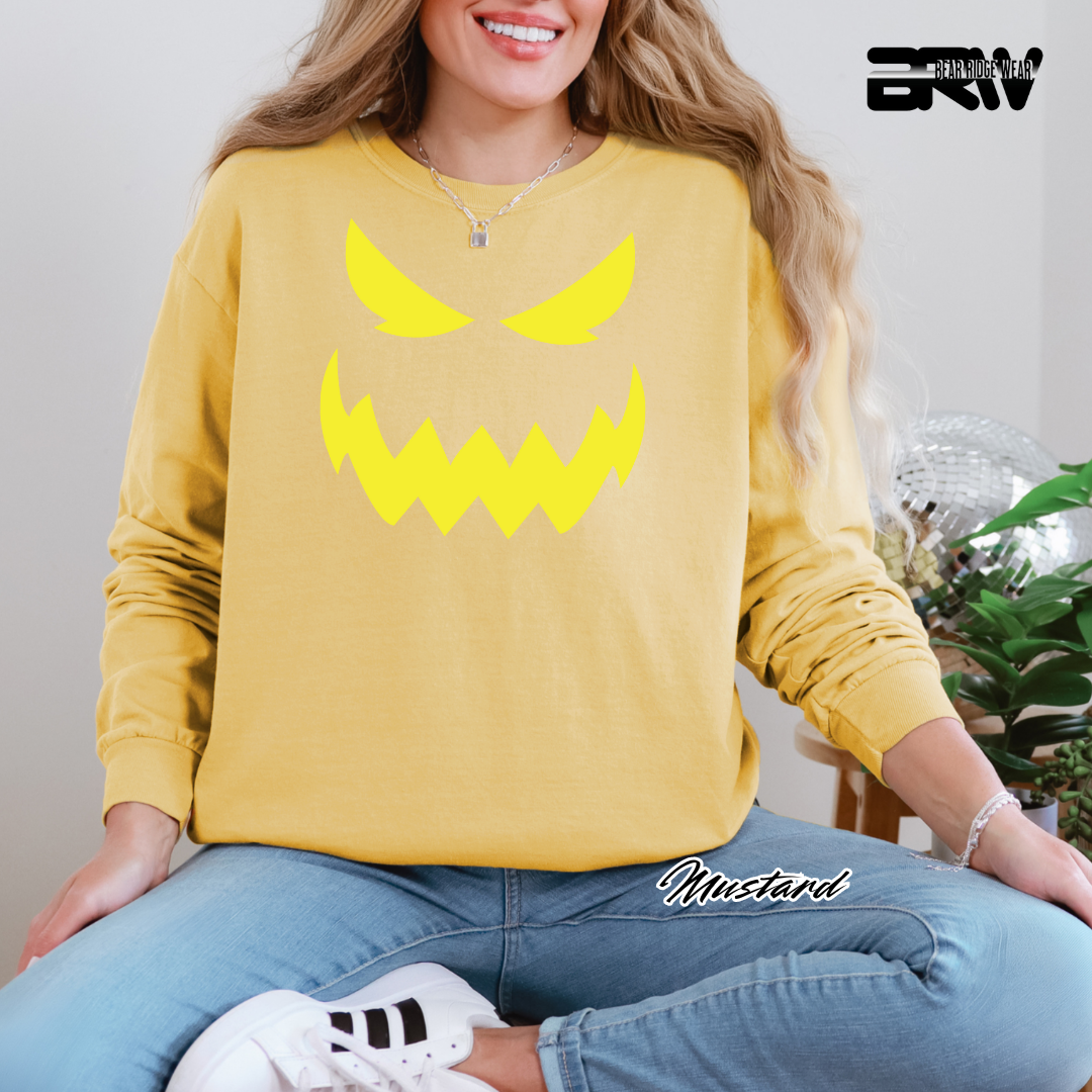 'Scary Pumpkin face' Fall Long-Sleeve Tee
