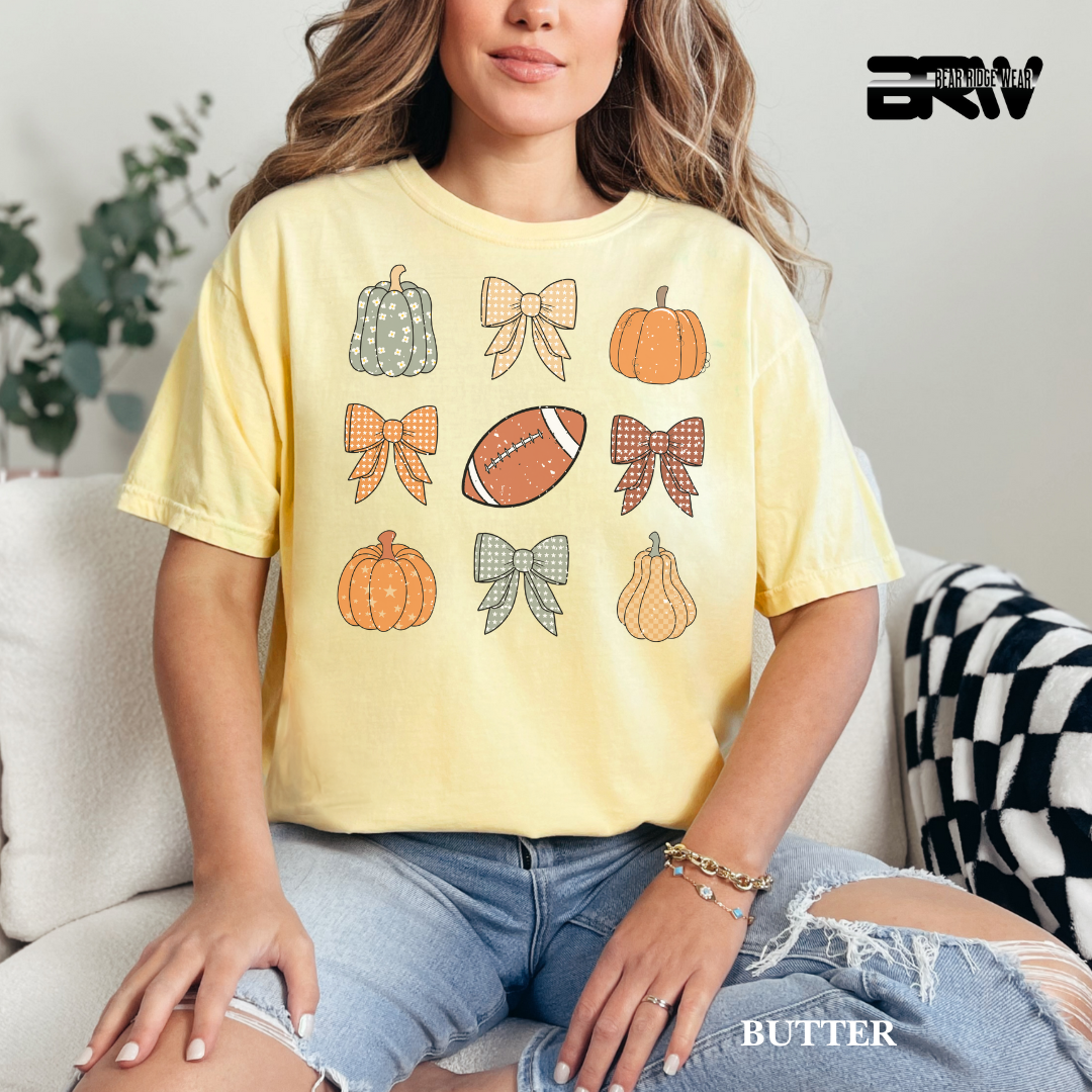 'Pumpkin Distressed Football' Fall Tee