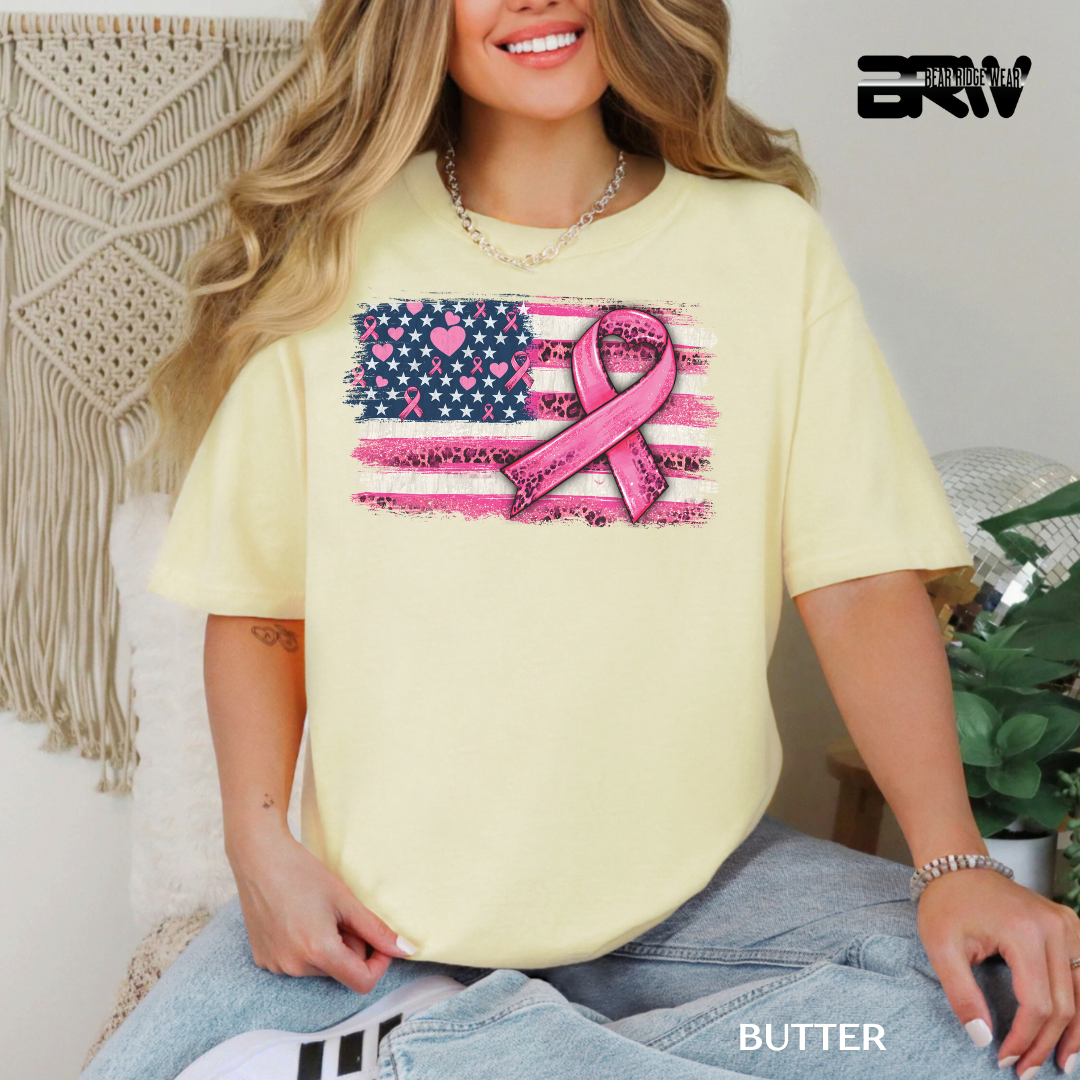 'Breast Cancer-Flag' Awareness Tee