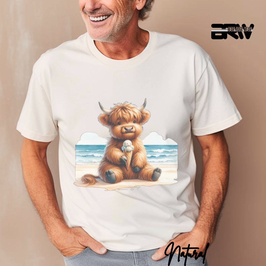 'Highland Cow-Ice Cream' Summer T- Shirt