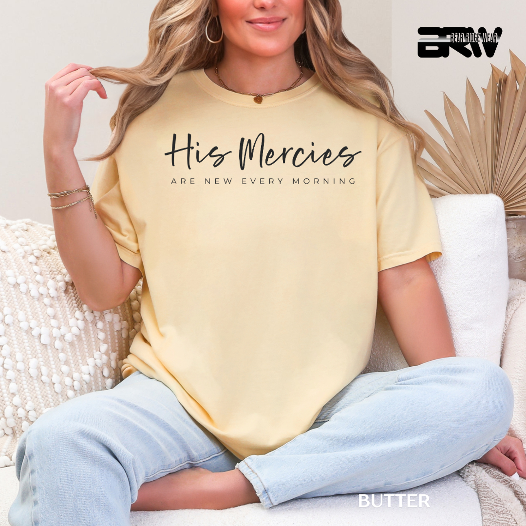 'His Mercies-Black' Faith Tee