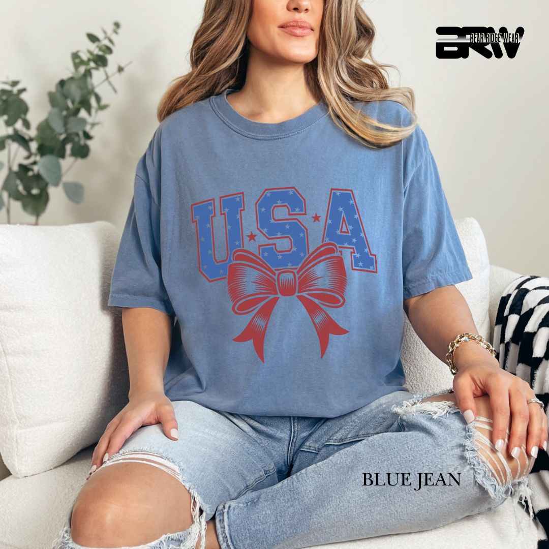 USA-Bow- Patriotic Tee