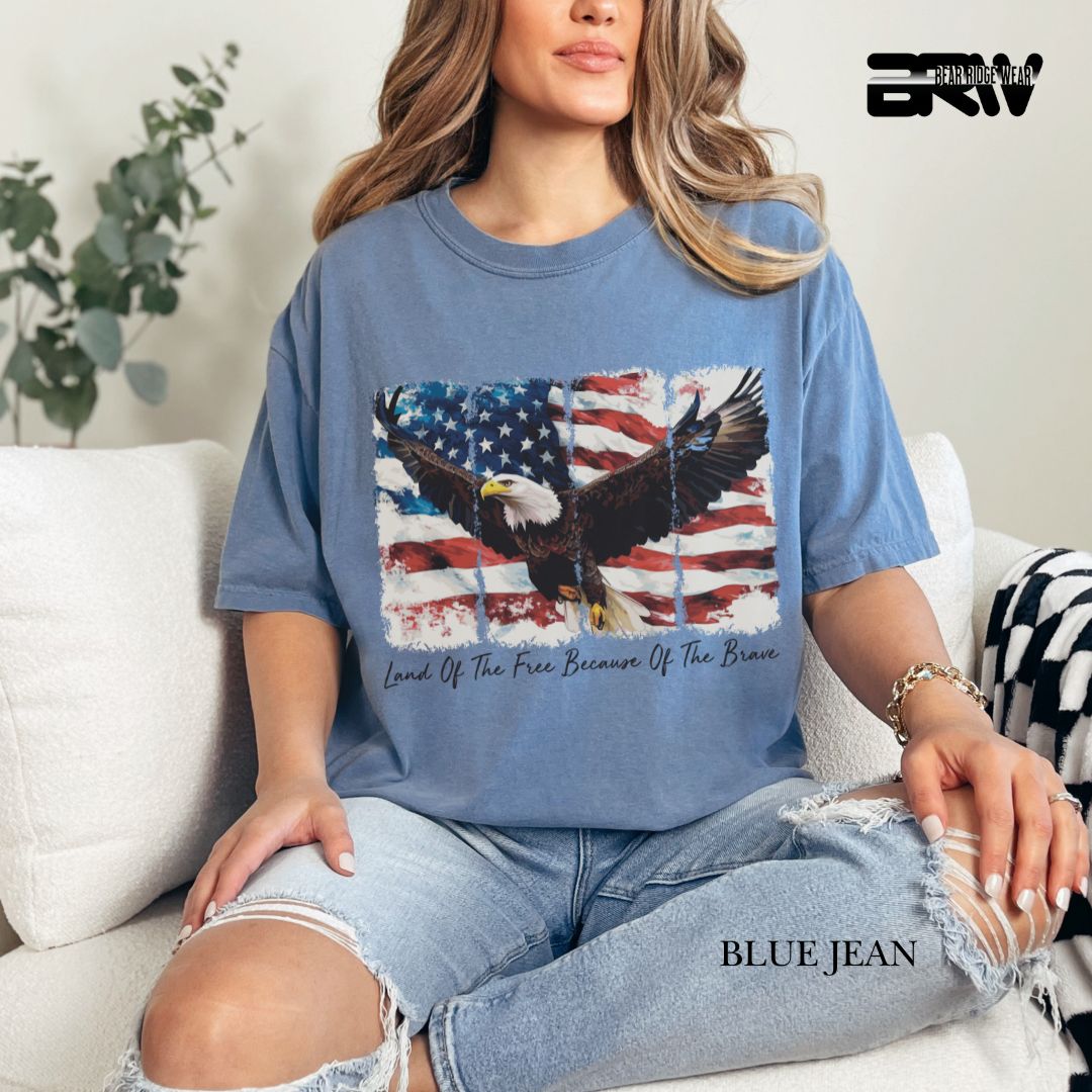 Land Of The Free-Eagle- Patriotic Tee