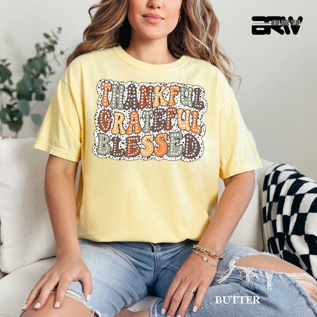 'Thankful Grateful Blessed' Fall Tee