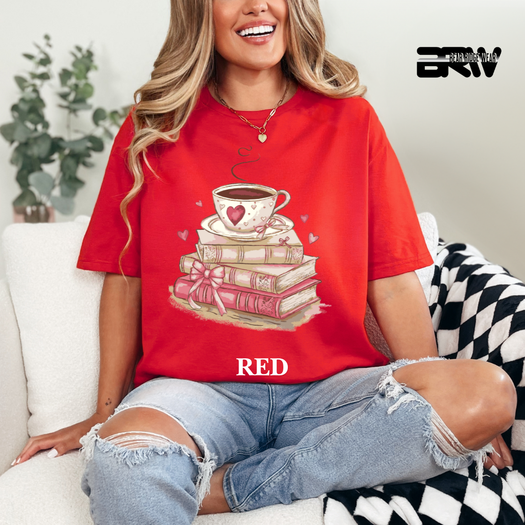 'Coffee On Top of the Books' Tee
