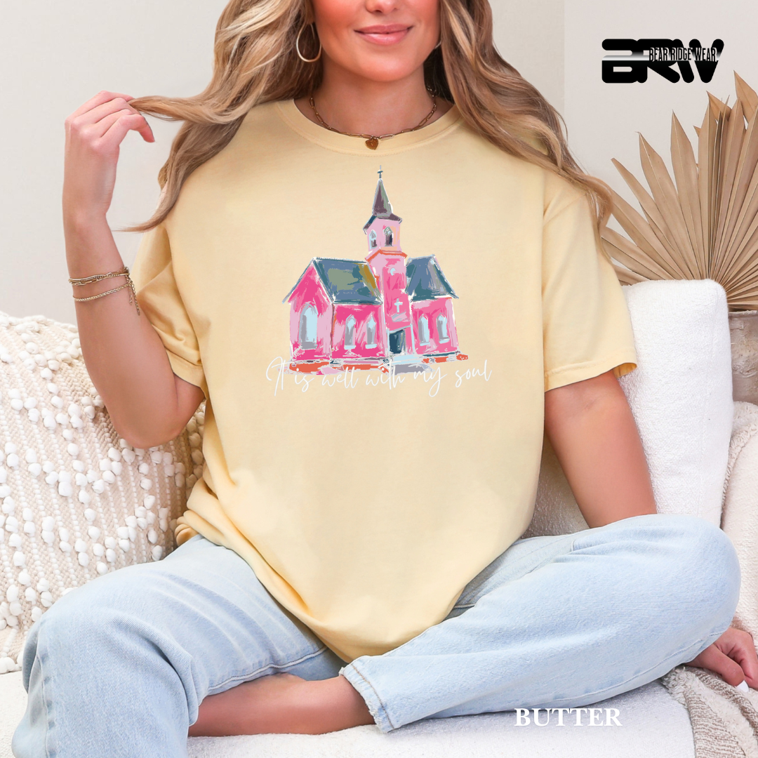 'It Is Well With My Soul - White' Faith Tee