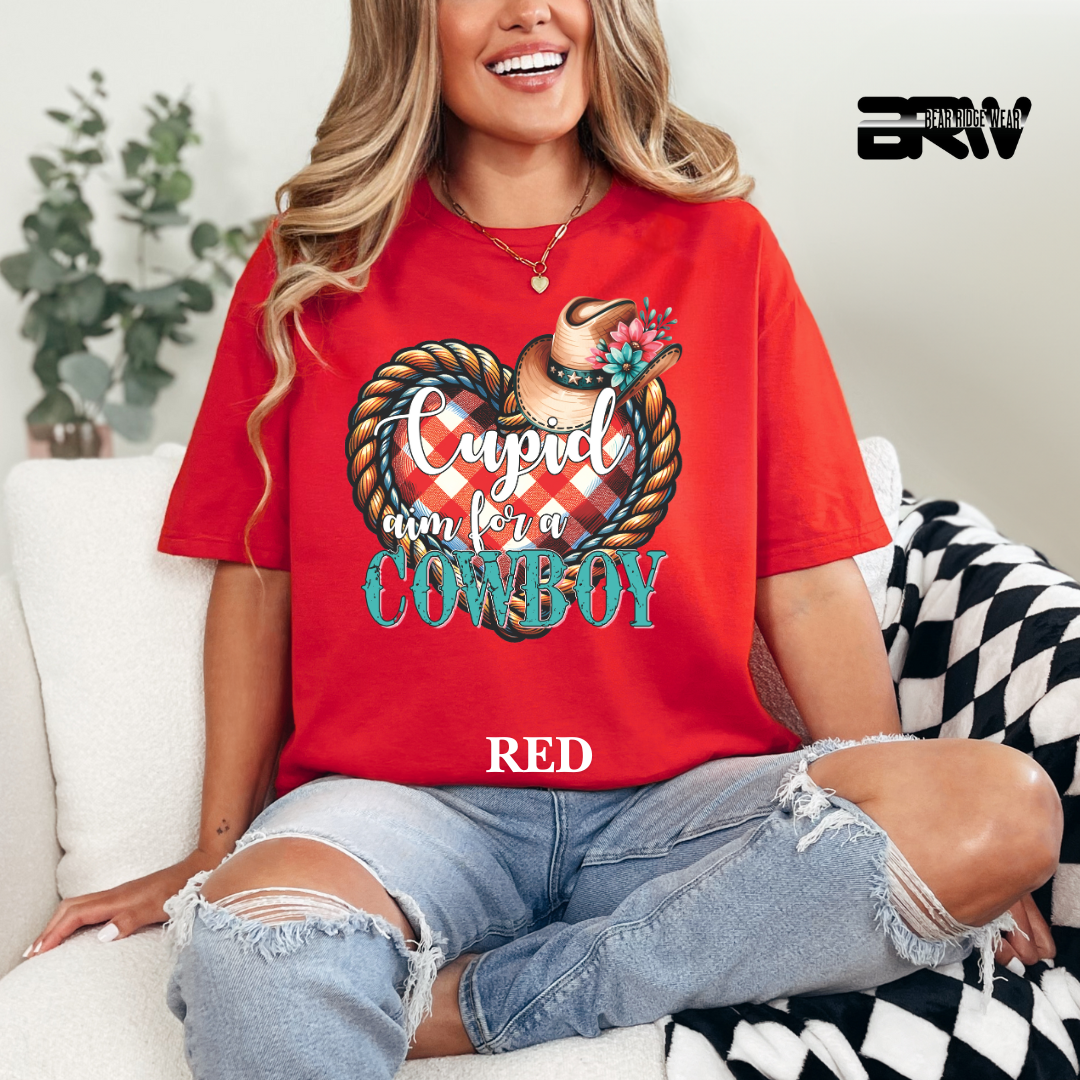 "Cupid Aim for a Cowboy" Tee