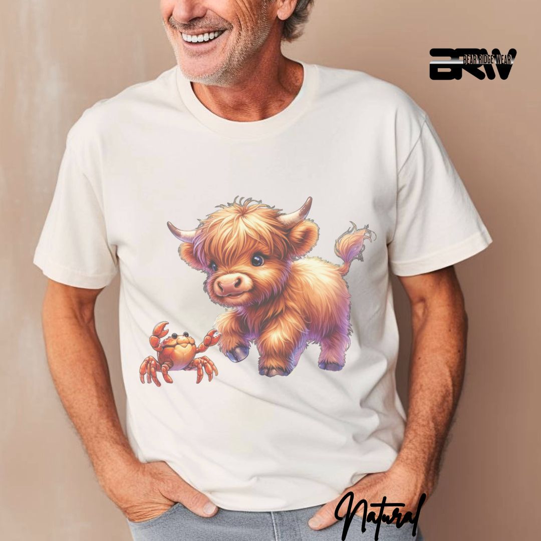 'Highland Cow-Crab' Summer T- Shirt