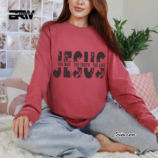 'Jesus The Way, The Truth, The Life' Faith Long-sleeve Tees