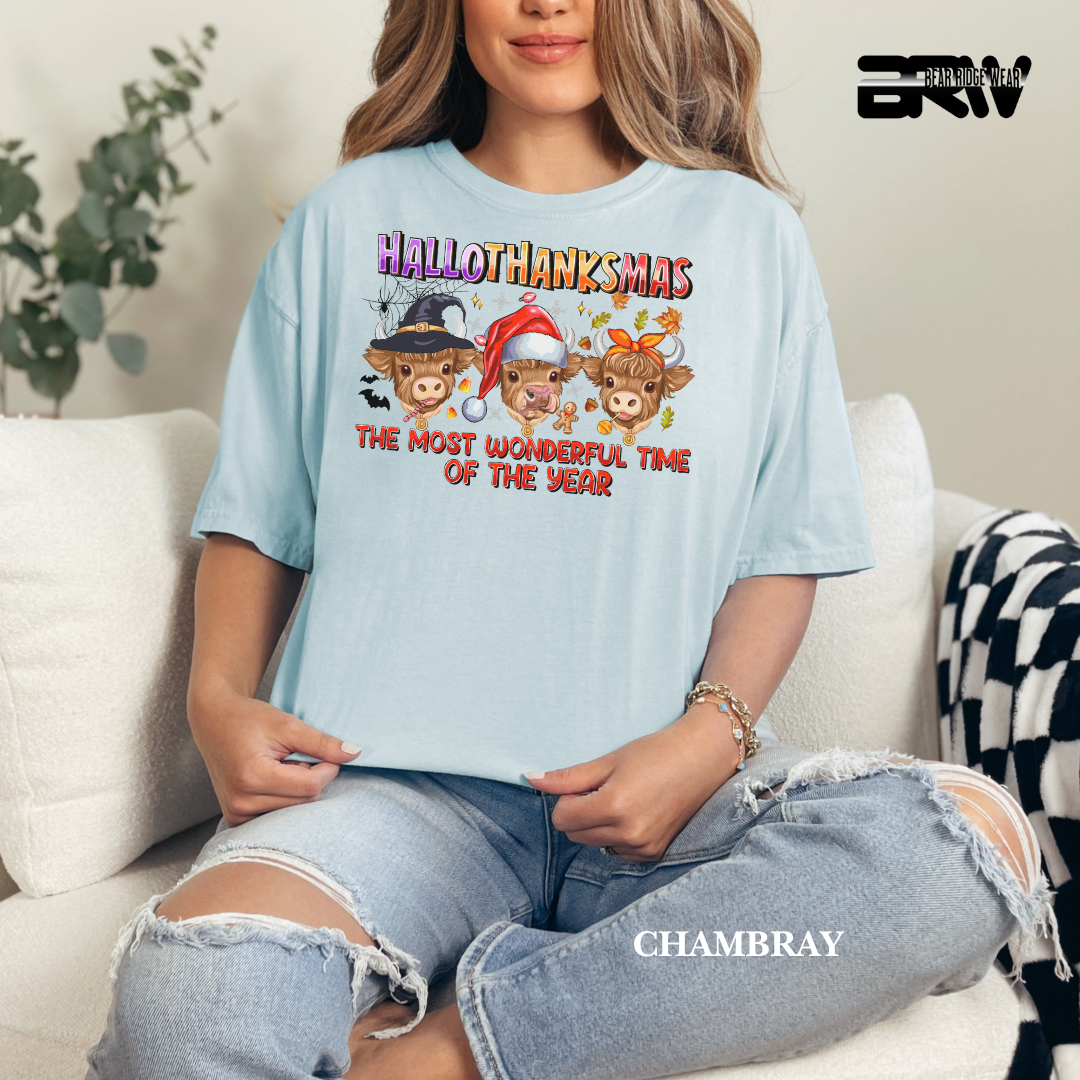 'Hallothanksmas cow' Fall Tee