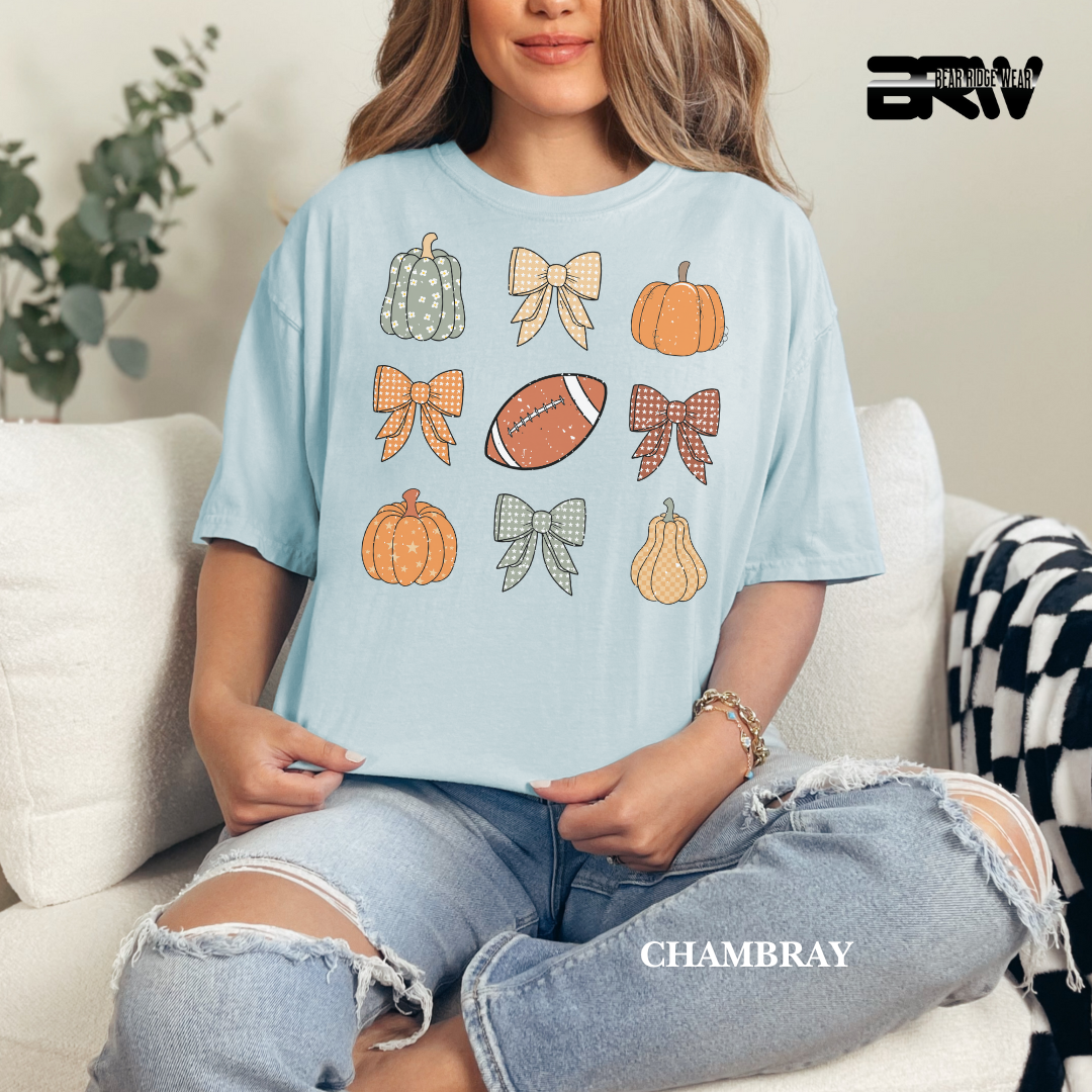 'Pumpkin Distressed Football' Fall Tee