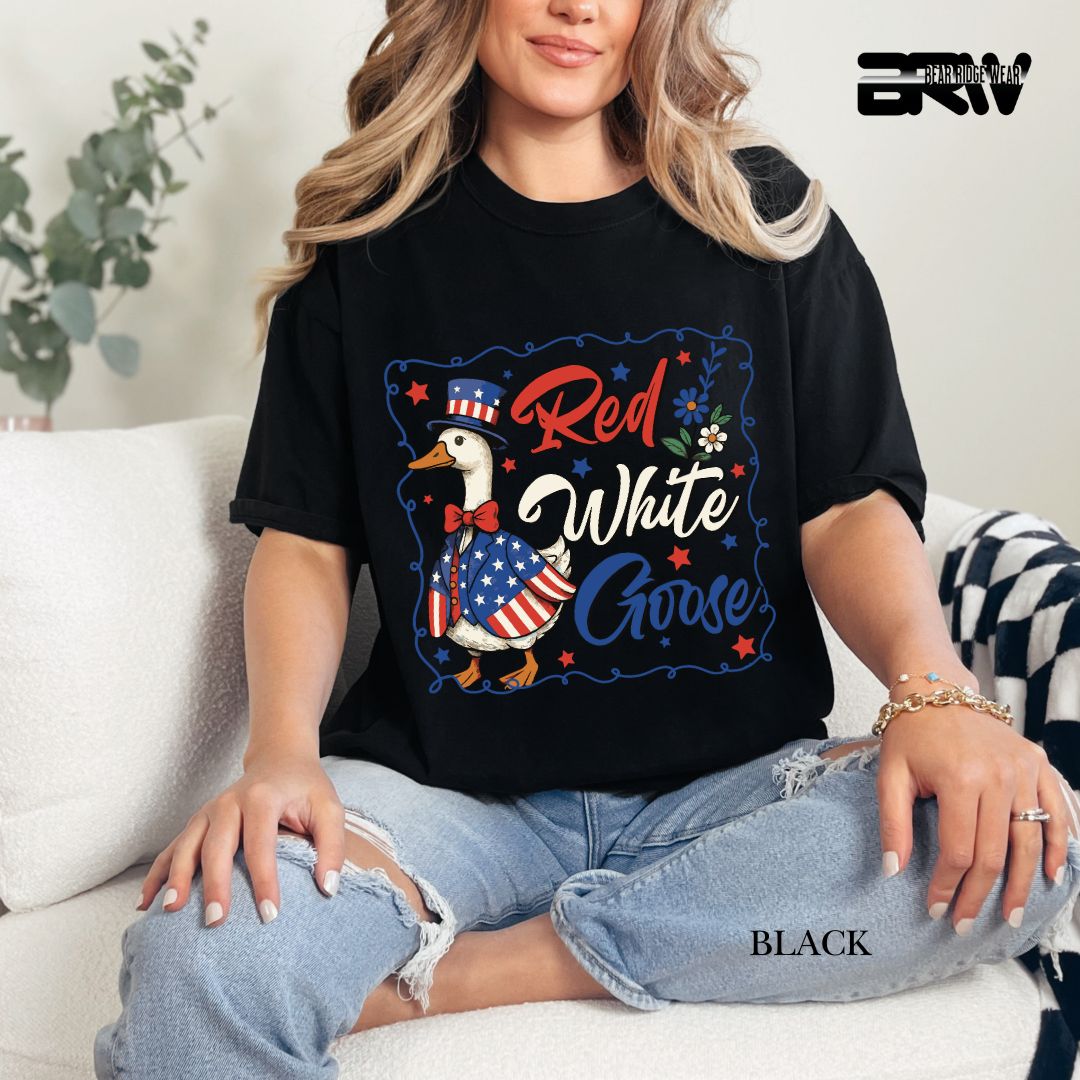 Red-White Goose- Patriotic Tee