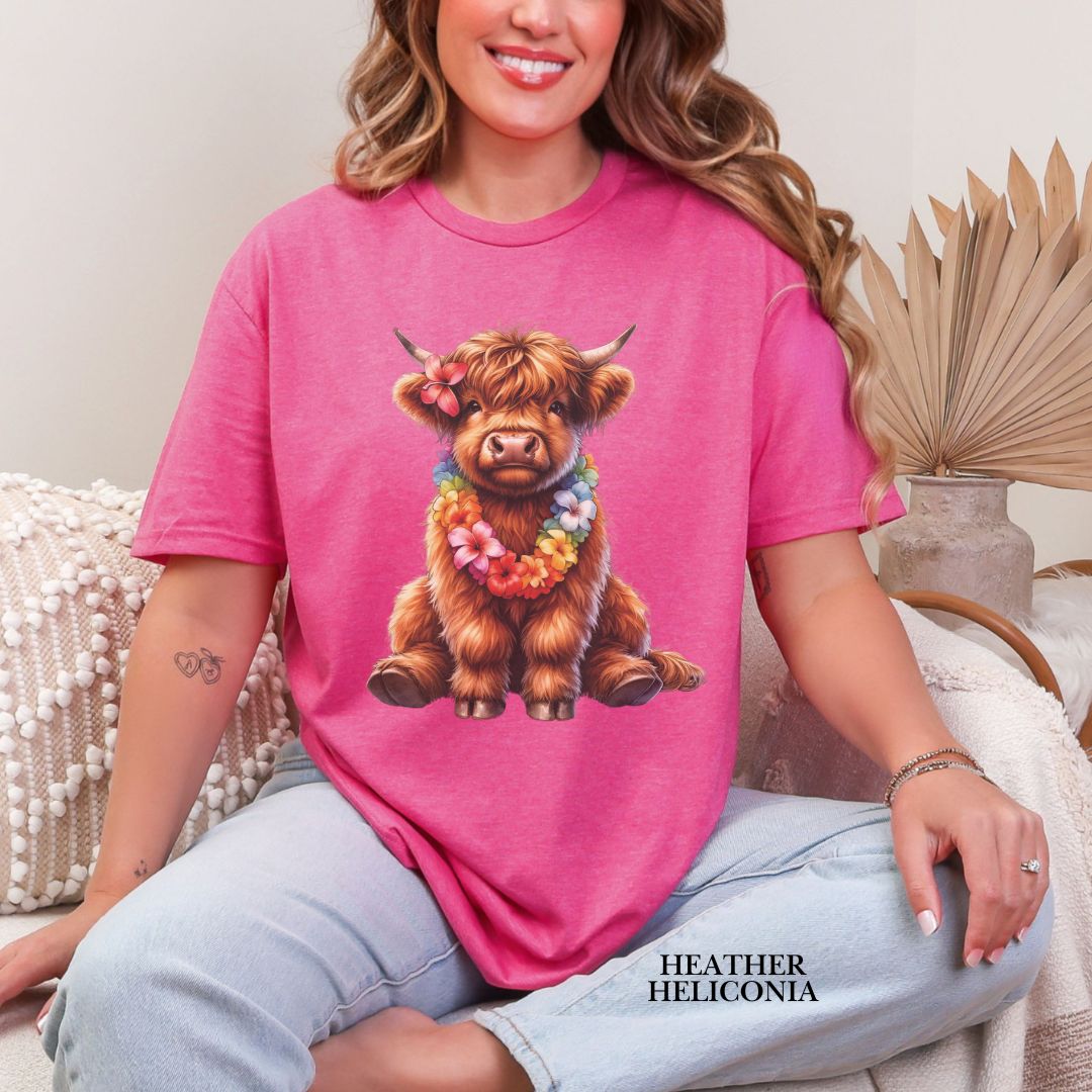 'Highland Cow- Lei'  Summer Tee