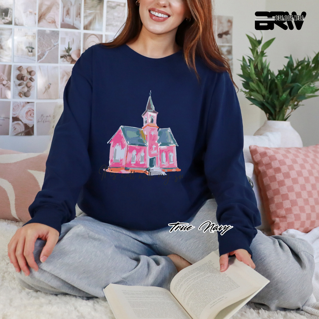'It Is Well With My Soul' Black Faith Long-Sleeve Tee