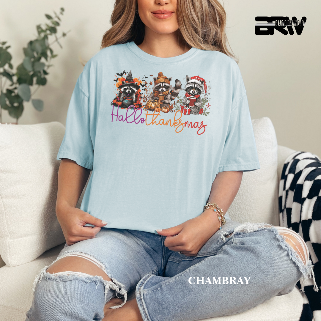 'Hallothanksmas-Raccoons' Fall Tee