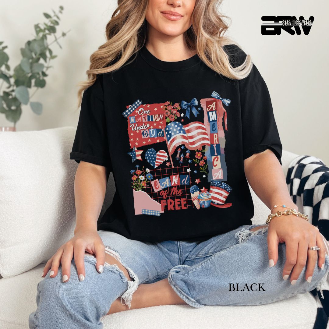 America One Nation- Patriotic Tee