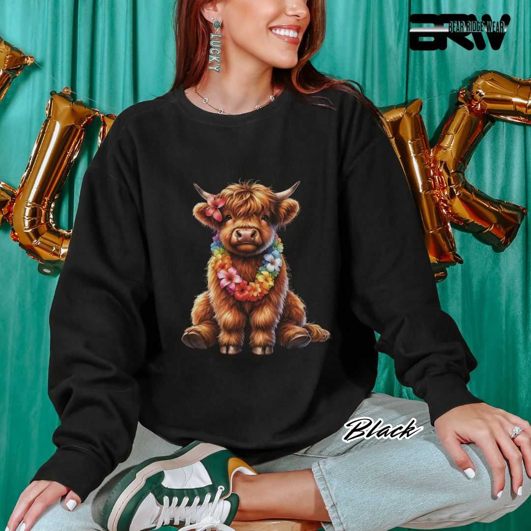 'Highland Cow-Lei' Summer Long Sleeve Tee