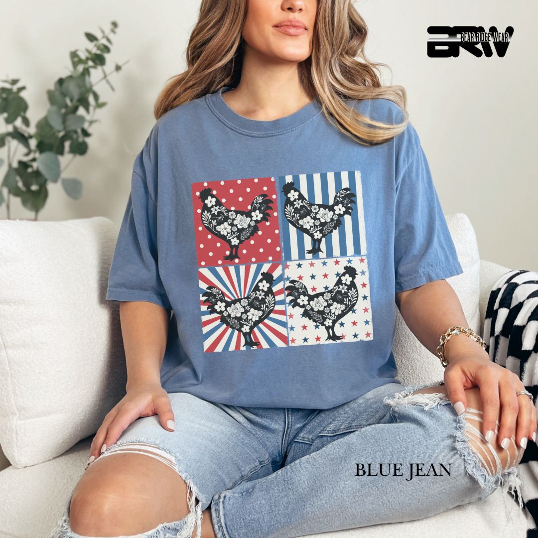 4th Of July Chickens - Patriotic Tee