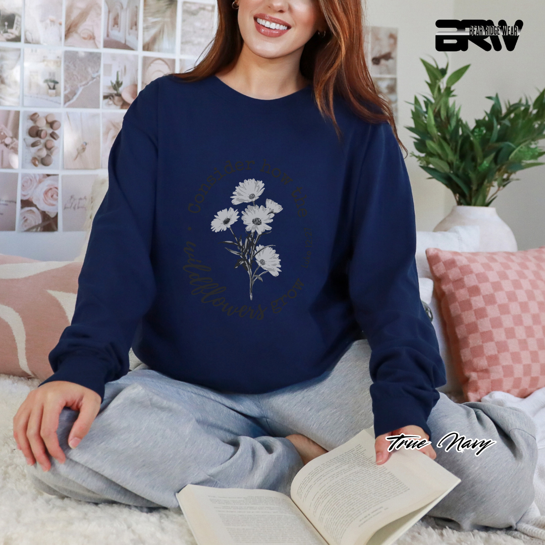 'Consider How The Wildflower Grow' Faith Long-Sleeve Tee
