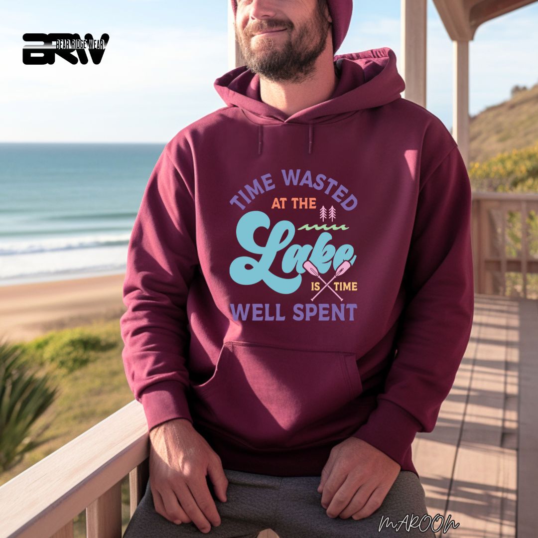 'Time Wasted At The Lake Is Time Well Spent' Summer Hoodie