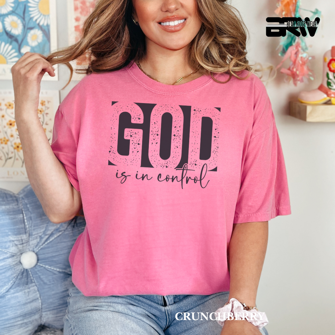 'God Is In Control-Black' Faith Tee