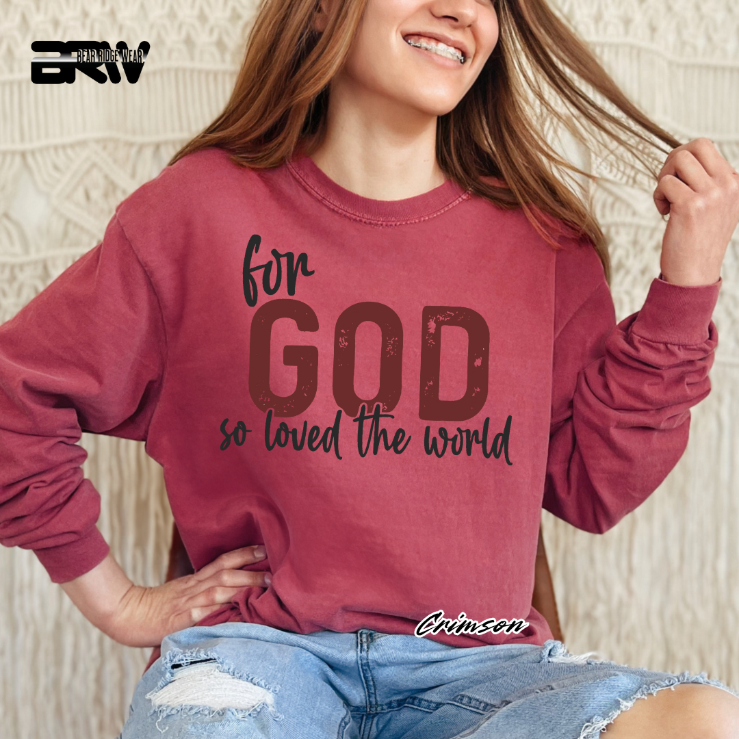 'For God So Loved The  World' Faith Long-sleeve Tees
