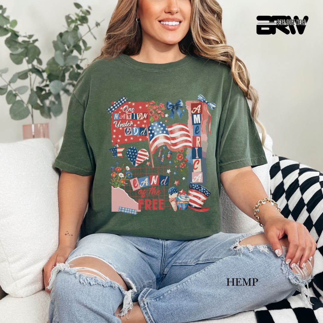 America One Nation- Patriotic Tee