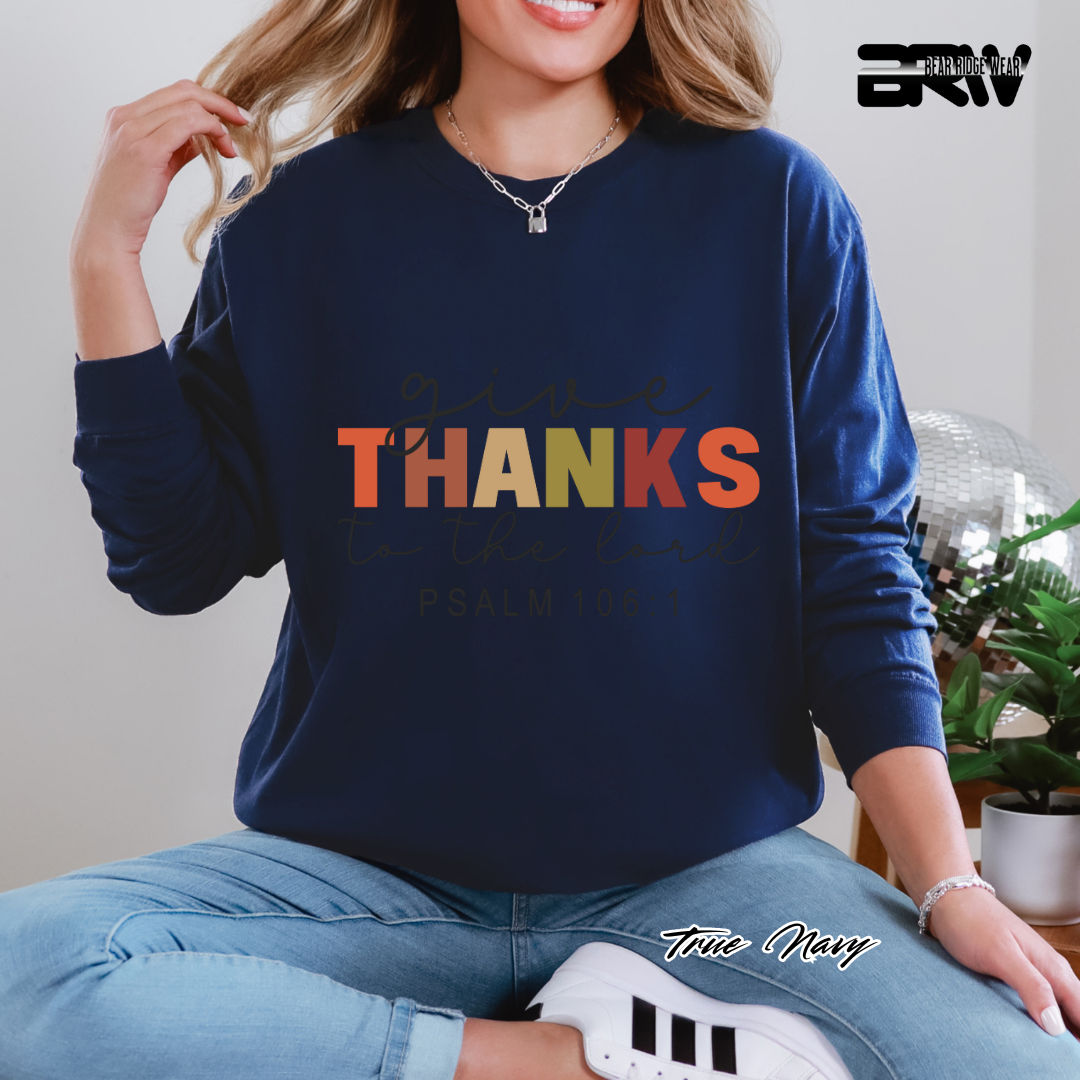 'Give Thanks To The Lord' Faith Long-Sleeve Tee