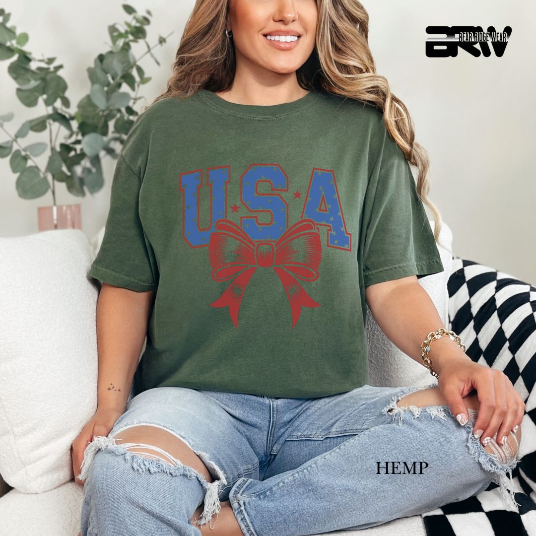 USA-Bow- Patriotic Tee