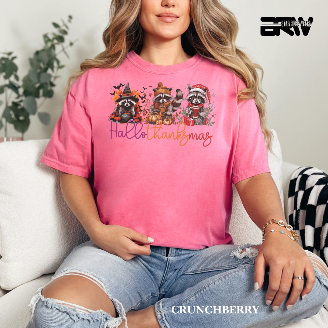 'Hallothanksmas-Raccoons' Fall Tee