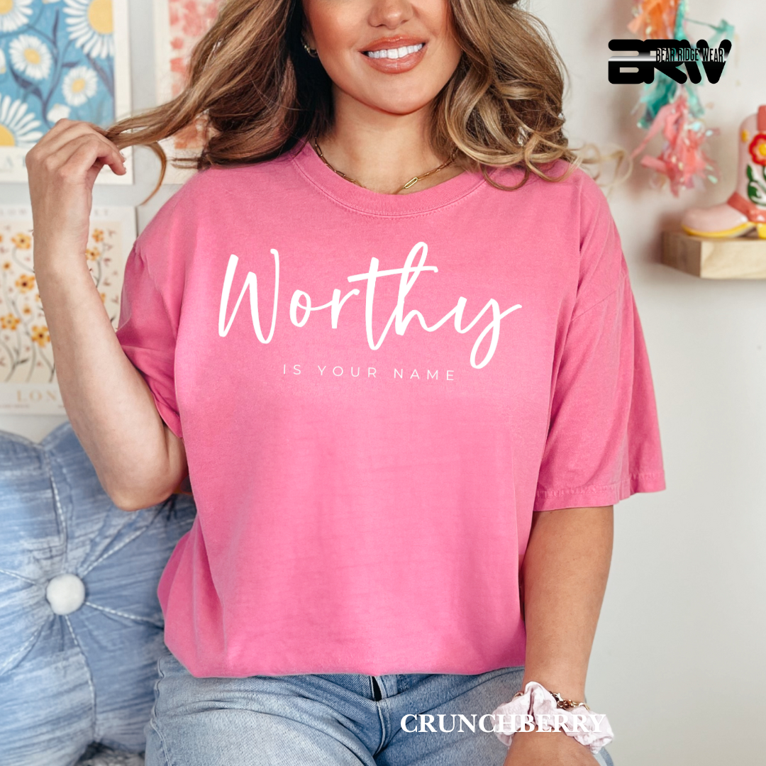 'Worthy-White' Faith Tee