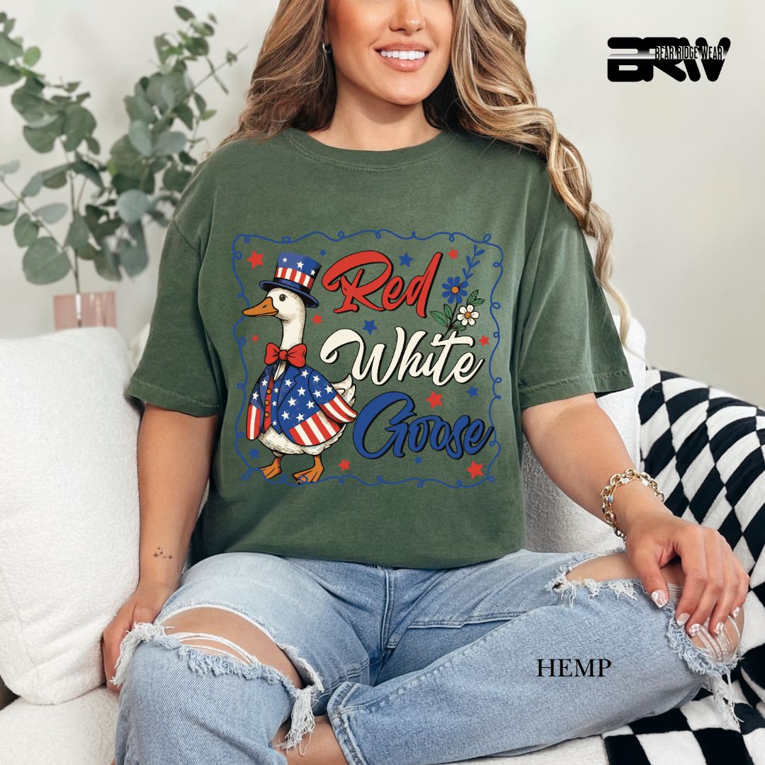 Red-White Goose- Patriotic Tee
